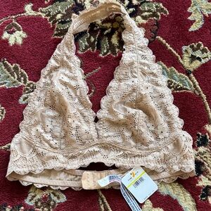 FREE PEOPLE lace halter bralette